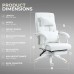 DOWINX Leather Office Chair, Ergonomic PU Gaming Computer Chair with Footrest, Lumbar Support, Swivel Wheels for Home, Office - LS-6653P